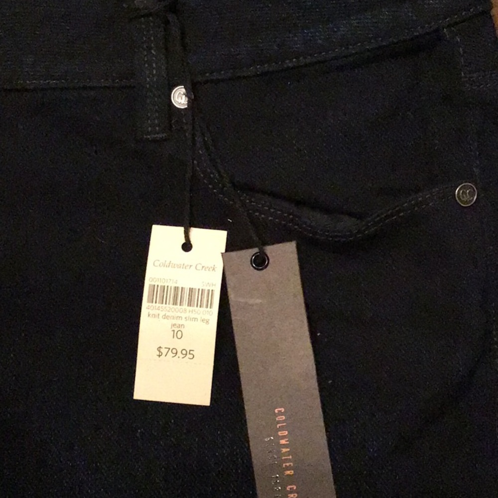 Coldwater creek knit denim slim leg jeans size 10